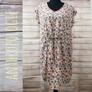 Anthropologie | Floral print drawstring dress